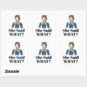 Carré She Said What? Sticker (Feuille)