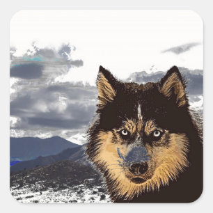 Carré Siberian Husky Sticker