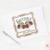 Carré Sister poem fun famille sticker (Enveloppe)
