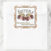 Carré Sister poem fun famille sticker (Sac)
