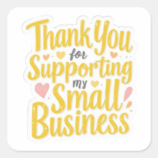Carré Small Business Thank You Sticker