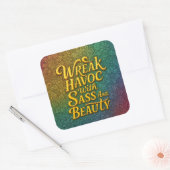 Carré Snarky Wreak Havoc avec Sass and Beauty Sticker (Enveloppe)