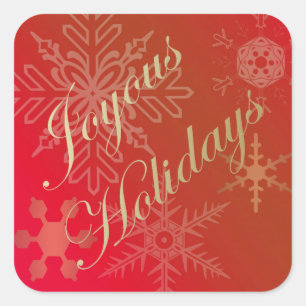 Carré Snowflakes or sur Sticker rouge Ombre