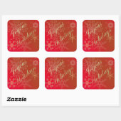 Carré Snowflakes or sur Sticker rouge Ombre (Feuille)
