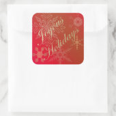 Carré Snowflakes or sur Sticker rouge Ombre (Sac)