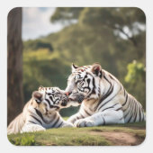 Carré Soft Bond – White Tigers Sticker (Devant)