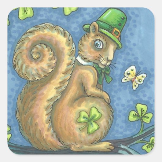 Carré ST. PATRICK'S DAY IRISH SQUIRREL STICKER Sheet (Devant)