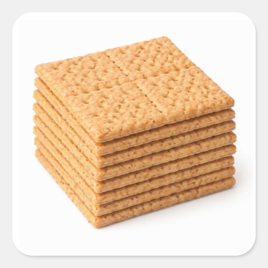 Carré Stack of Graham Crackers on White Sticker (Devant)