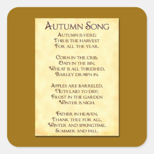 Carré Stick d'automne Thanksgiving Harvest Sticker