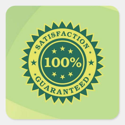 Carré Sticker 100% Satisfaction Garantie (Devant)