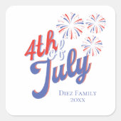 Carré Sticker 4 juillet Fireworks (Devant)