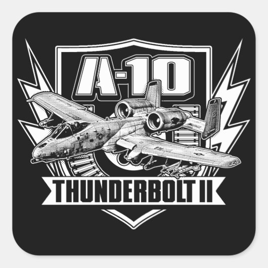 Carré Sticker A-10 Thunderbolt II Classic Round Sticker (Devant)