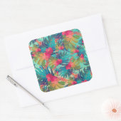 Carré Sticker à aquarelle florale tropicale (Enveloppe)