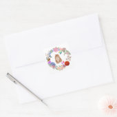 Carré Sticker à chat floral (Enveloppe)
