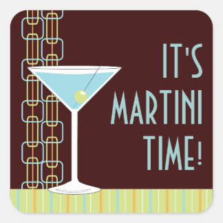 Carré Sticker à cocktails Retro Martini