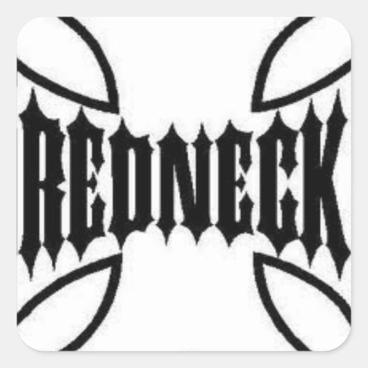 Carré Sticker à cou rouge cool 2 (Devant)