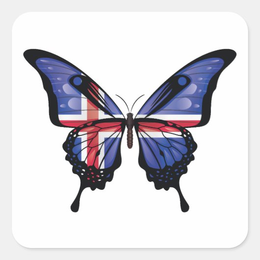 Carré Sticker à drapeau à queue noire d'Islande (Devant)