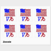 Carré Sticker à drapeau Betsy Ross (Feuille)
