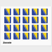 Carré Sticker à drapeau de Bosnie-Herzégovine (Feuille)