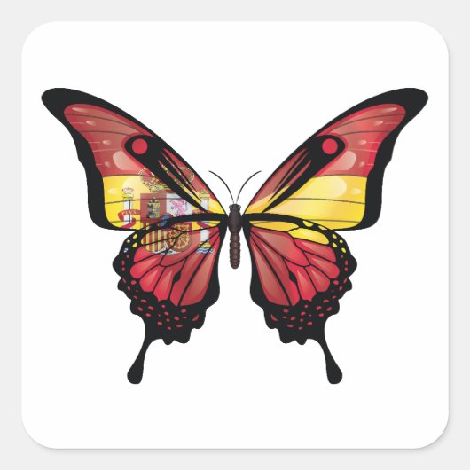 Carré Sticker à drapeau Espana Swallowtail (Devant)