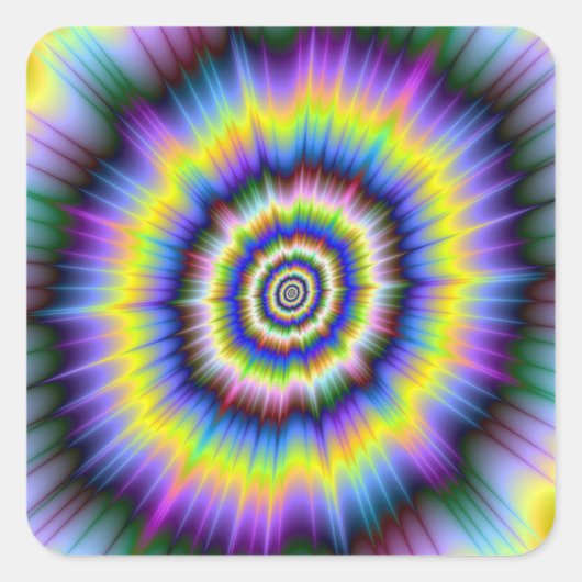 Carré Sticker à explosion de couleur (Devant)