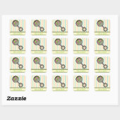 Carré Sticker à Faire-part simple et doux (Feuille)