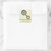 Carré Sticker à Faire-part simple et doux (Sac)