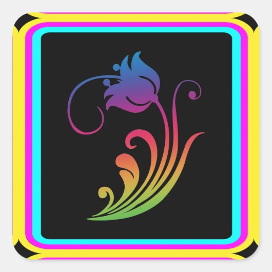 Carré Sticker à fleurs (Devant)