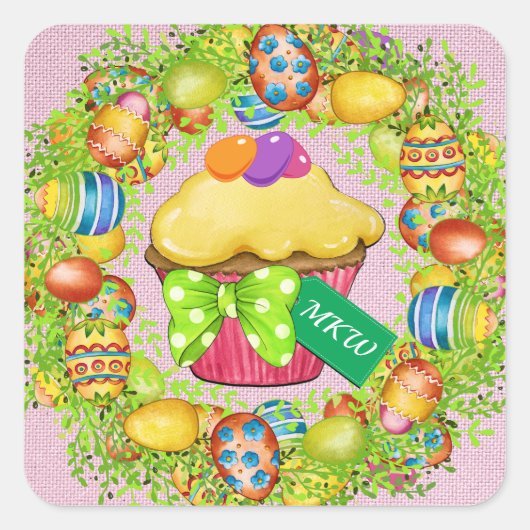 Carré Sticker à gâteau de Pâques (Devant)
