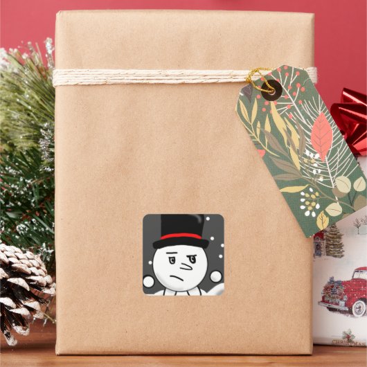 Carré Sticker à manivelle neige! (vacances)