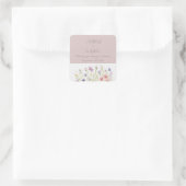Carré Sticker à Mariage floral simple et propre (Sac)