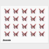 Carré Sticker à papillon rouge et blanc 3d (Feuille)