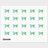 Carré Sticker à papillon vert mou Zen (Feuille)