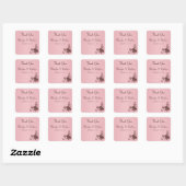 Carré Sticker à papillons rose et Brown (Feuille)