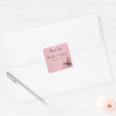 Carré Sticker à papillons rose et Brown (Enveloppe)