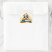 Carré Sticker à plaques de livres et de singe modifiable (Sac)