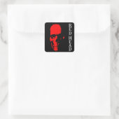 Carré Sticker à tête rouge (Sac)