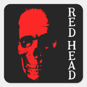 Carré Sticker à tête rouge