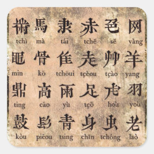Carré Sticker alphabétique chinois