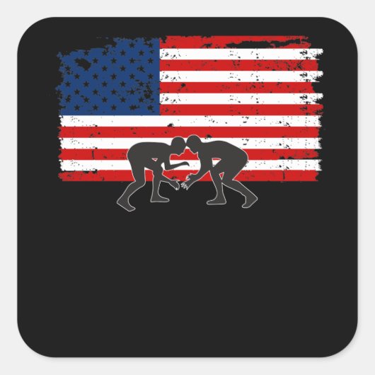 Carré Sticker American Flag Lutte Cool Design (Devant)