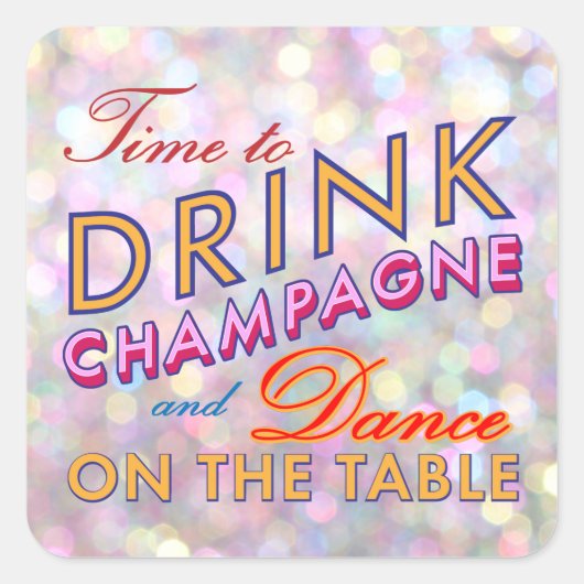 Carré Sticker amusant, fluide et coloré (Devant)