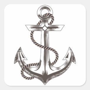 Carré Sticker Ancre nautique / Sceau