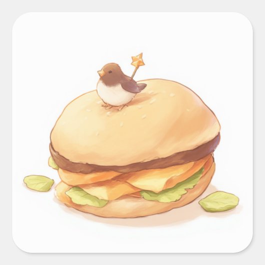 Carré Sticker Anime mignon (Devant)