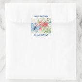 Carré Sticker Anniversaire Papillon Et Fleurs (Sac)