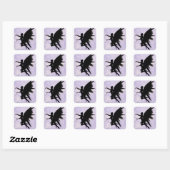 Carré Sticker Arrière - plan Fée Noire, Violet (Feuille)
