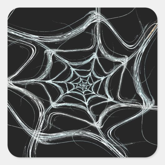 Carré Sticker Arrière - plan Spider Web Fractal (Devant)
