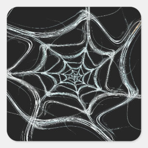 Carré Sticker Arrière - plan Spider Web Fractal