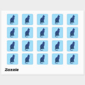 Carré Sticker Art Chat Bleu (Feuille)