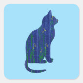 Carré Sticker Art Chat Bleu (Devant)