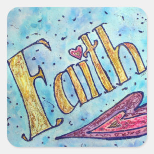 Carré Sticker Art Décal Faith Inspiration Word